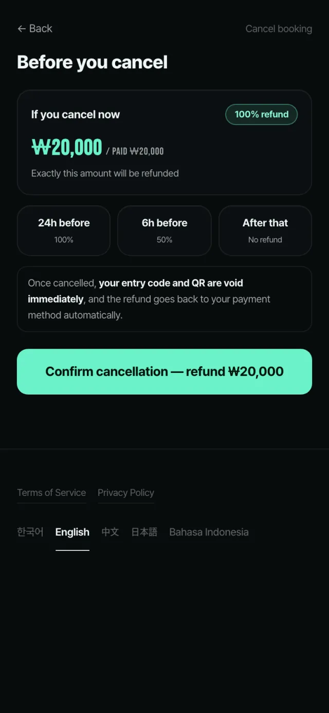 My bookings · cancel — 3