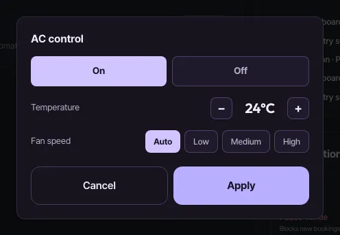 Remote actions — door · AC — 3