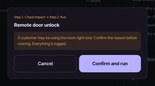 Remote actions — door · AC — 2
